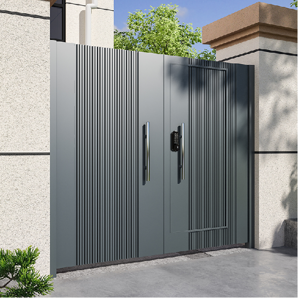 Aluminium double swing drive retractable driveway gate cheap folding sliding driveway gate designs 20ft dual driveway farm gate