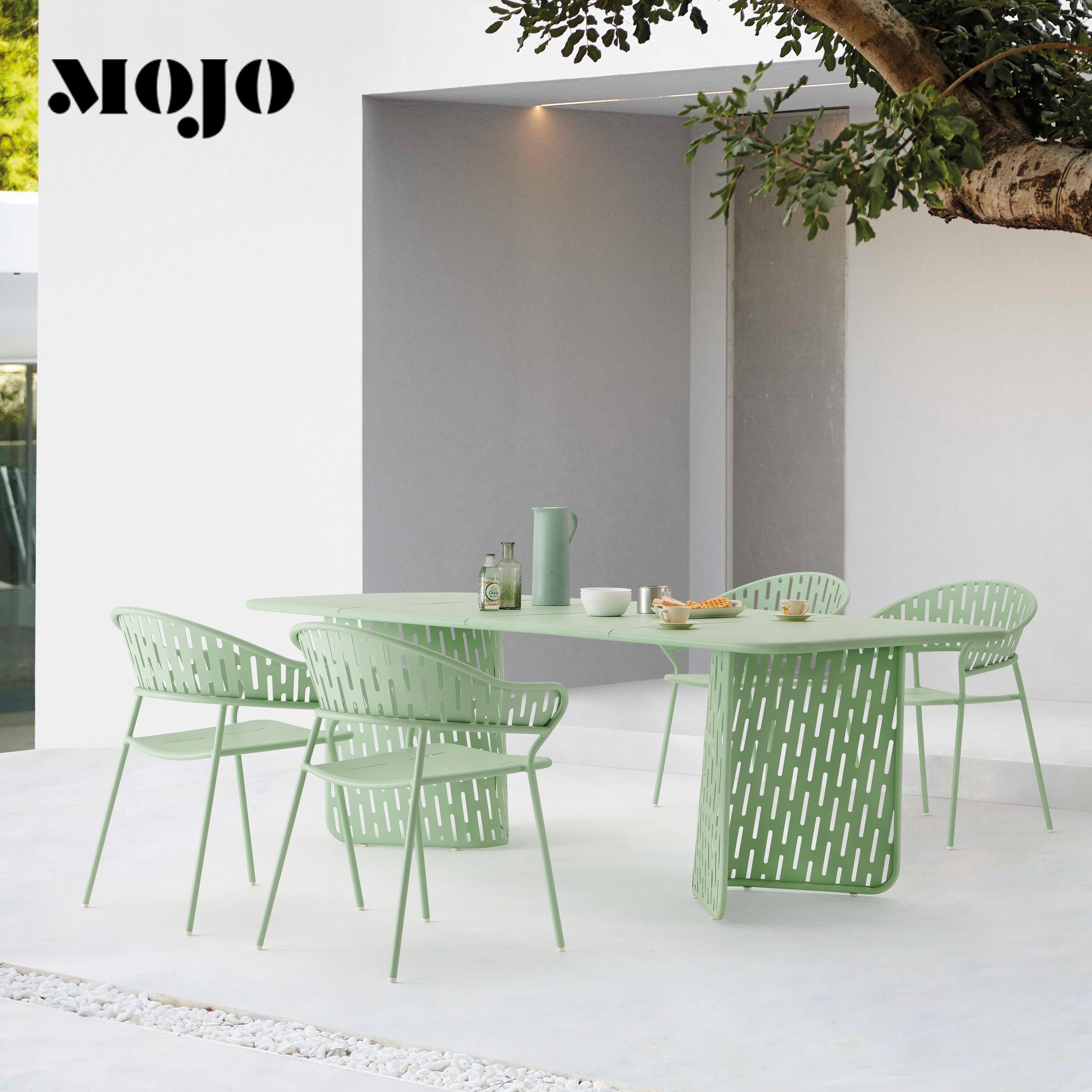 Modern metal Dining Set Patio Outdoor iron dinning with 6 chairs dining table Furniture garden table and chairs set