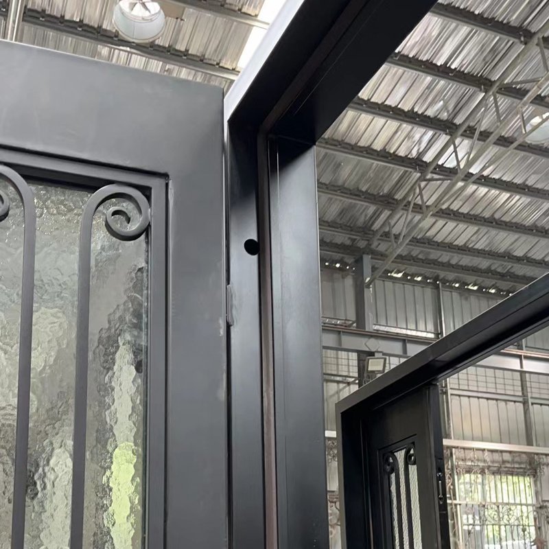 Luxury Design Wrought Iron Exterior Door Front Entry Iron Door Entrance Wrought Iron One And Half Door