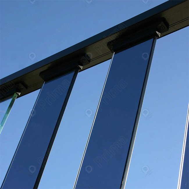 PRIMA Factory Supplying Iron Pipe Railing post Glass Railing Balcony Table Outdoor Aluminum glass Railing
