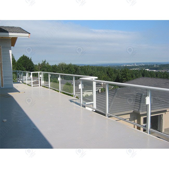 PRIMA Factory Supplying Iron Pipe Railing post Glass Railing Balcony Table Outdoor Aluminum glass Railing