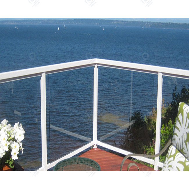 PRIMA Factory Supplying Iron Pipe Railing post Glass Railing Balcony Table Outdoor Aluminum glass Railing