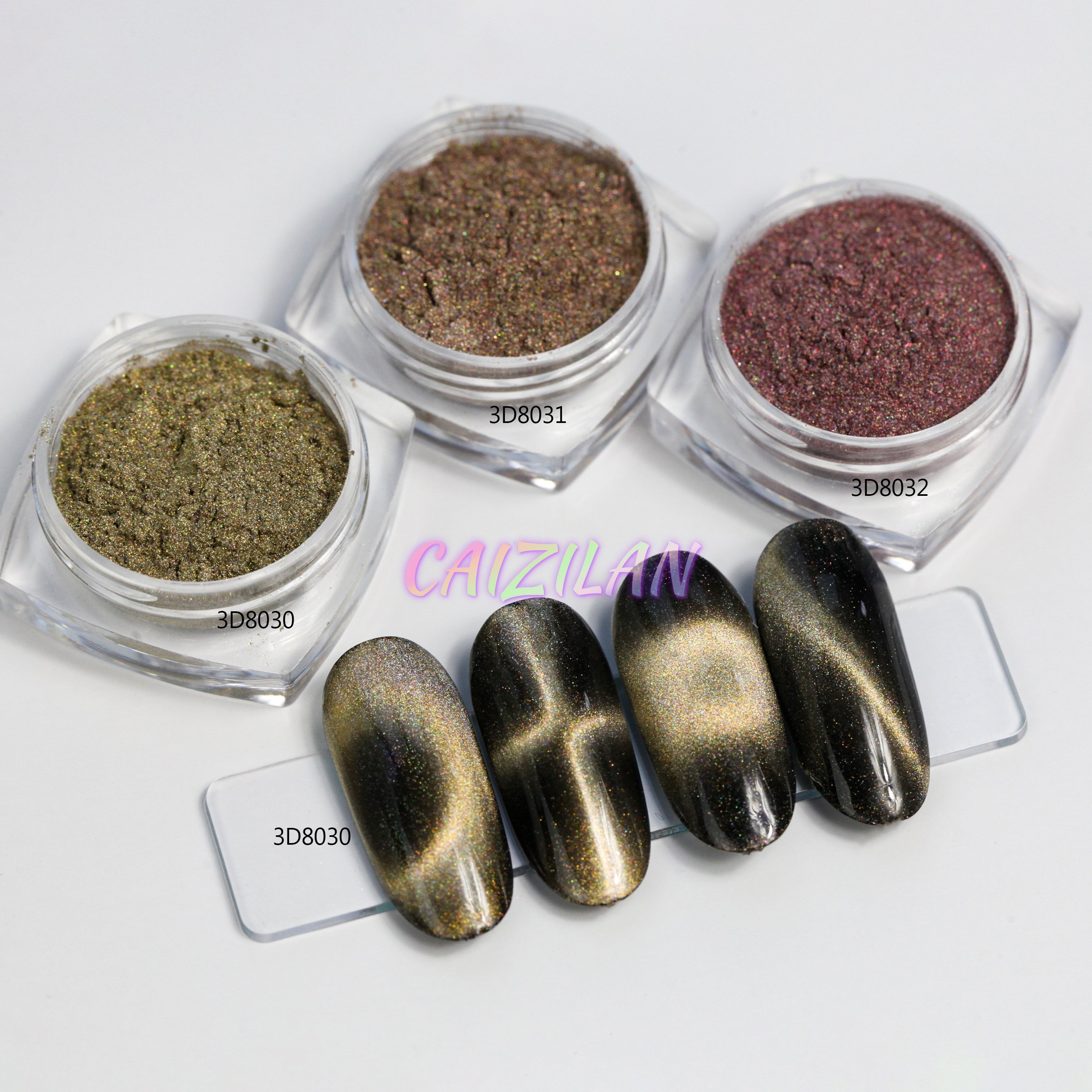 Caizilan Color Shift Cat Eye Pigment Magnetic Iron Nails Powder