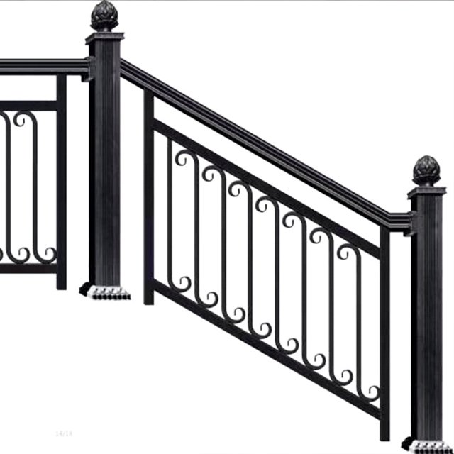 New Design Customized Size Panel Picket Ornamental Fence Aluminum Metal Modern Flooring Aluminium Alloy Villa Cheap Fence