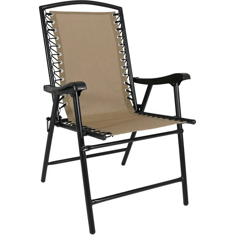 Outdoor Patio Folding Suspension Lounge Chair Mesh Lawn Chairs
