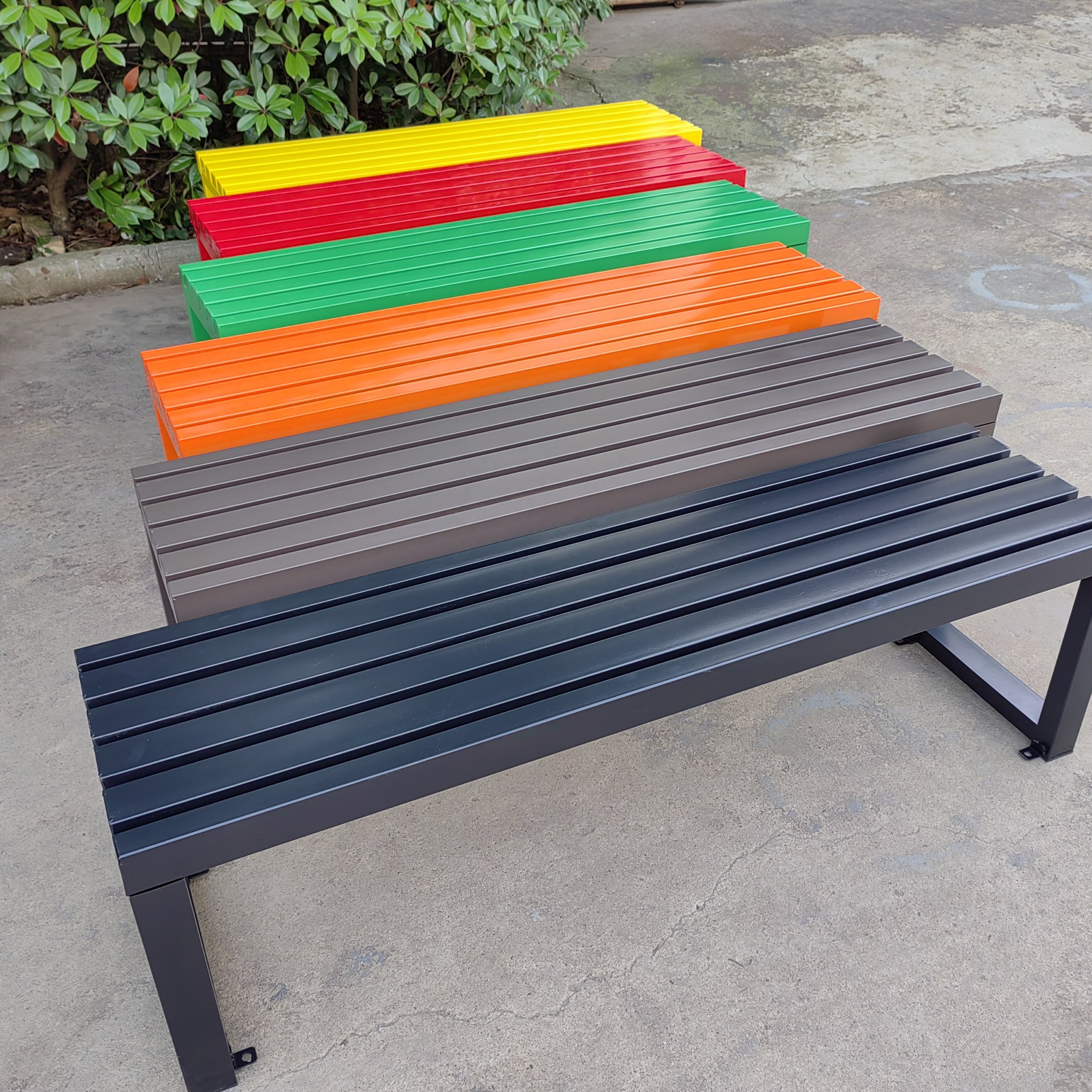 Modern style long metal compound park garden courtyard outdoor garden bench