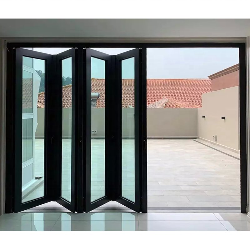 Rustic black metal steel iron exterior interior swing kitchen balcony patio french glass door and windows