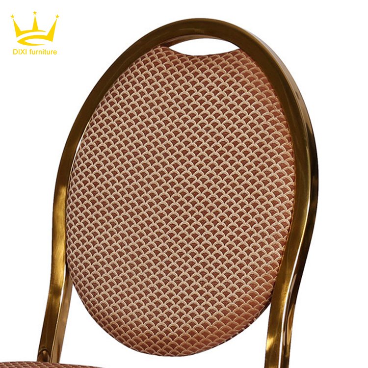 Gold Furniture Hall Tiffany Hotel Chair Banquet Chair Factory Price Party Fabrics Stackable Wedding for Events Banquet Metal