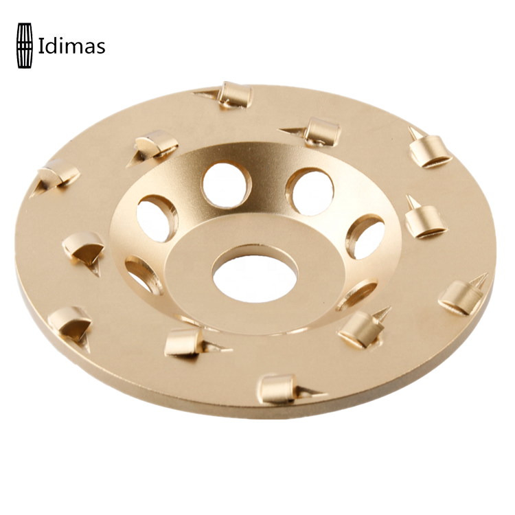 3*1/2 PCD + T.C.T Metal Bond Concrete Trapozoid Diamond Grinding Shoes Grinding Discs Plate for Stone