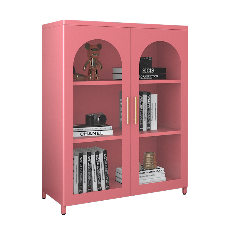 Wholesale Home Furniture Modern Glass Showcase Metal Frame Glass Display Cabinet for living room