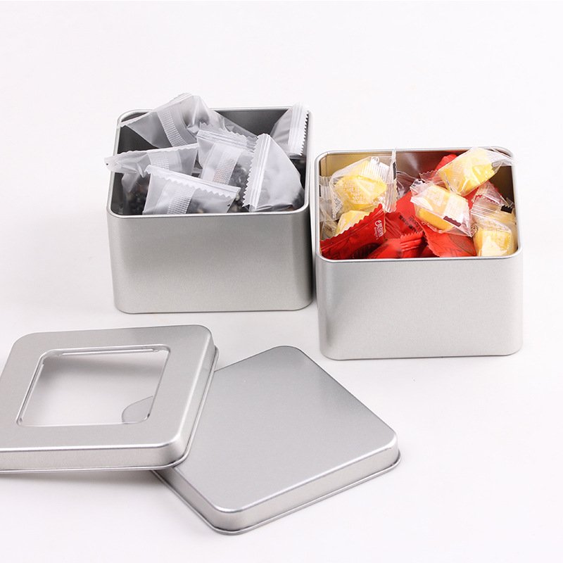 93X93X55mm tinplate tea square candy gold iron box square biscuit packaging iron tin box