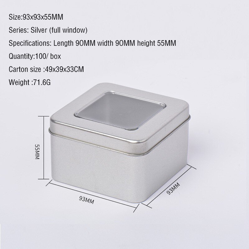 93X93X55mm tinplate tea square candy gold iron box square biscuit packaging iron tin box
