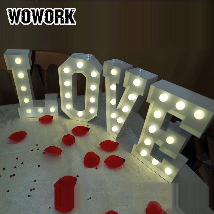 2024 WOWORK little letter lights love lighted letter for home metal crafts 3D led light up lamp