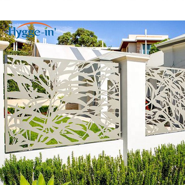 Modern Design Outdoor Steel Aluminium Customized Metal Fence Panels Laser Cut Fence Panel