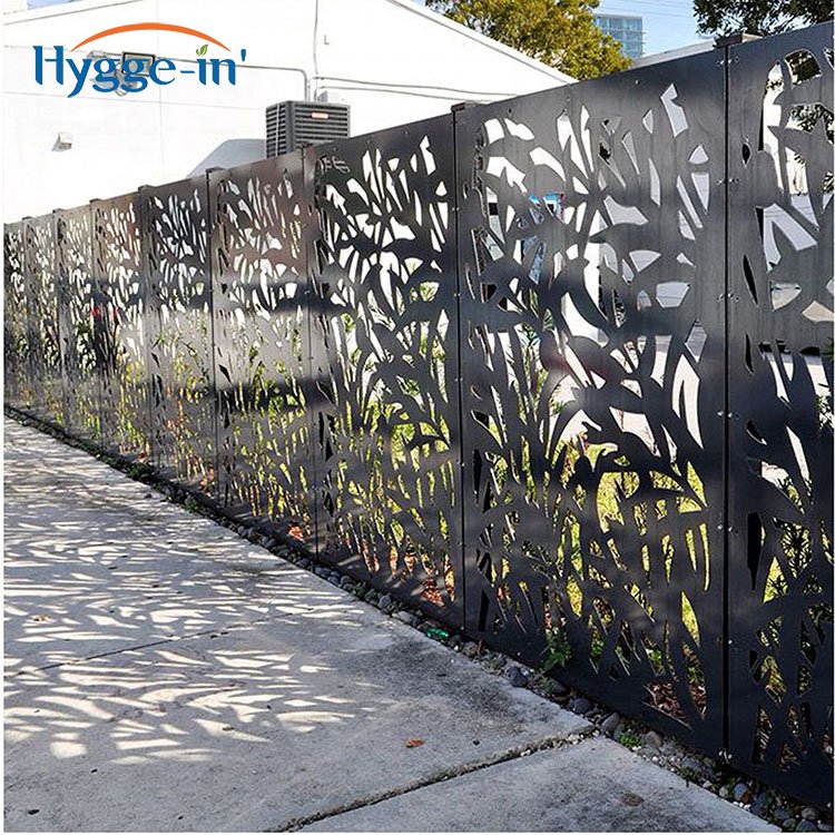 Modern Design Outdoor Steel Aluminium Customized Metal Fence Panels Laser Cut Fence Panel