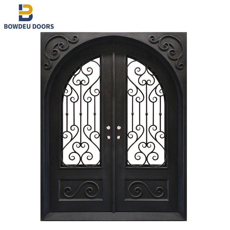 Bowdeu Factory exterior front doors metal wrought iron entry french door glass australia art deco for home