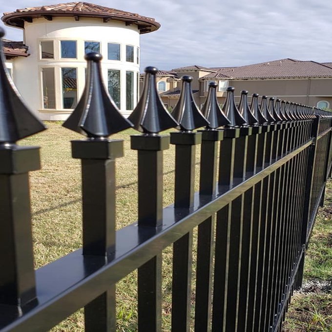 hot sale direct factory pre galvanized black powder coated wrought iron fence panels uk