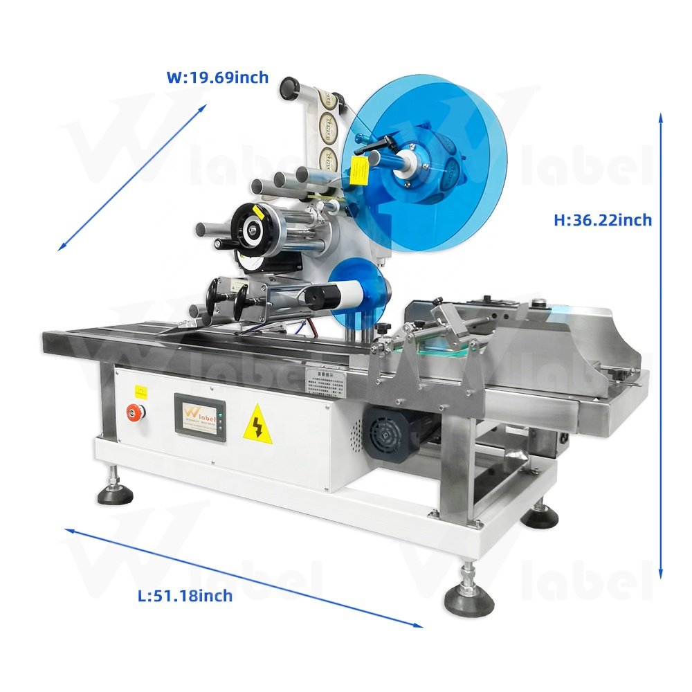 high speed desktop label applicator label printing 1kg powder pouch flat surface labeling machine