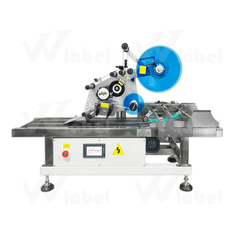 high speed desktop label applicator label printing 1kg powder pouch flat surface labeling machine