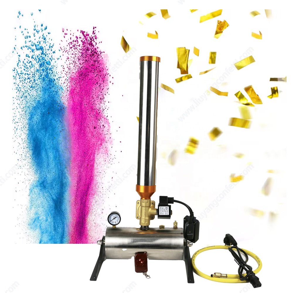 Baby Shower Holi Powder Fireworks Electronic Remote Control Gender Reveal Smoke Party Prop Colorful Confetti Cannon Machine