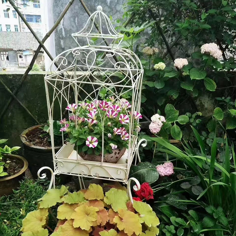 Iron Floor Bird Cage with Stand Birdcage Decorations Metal Indoor Outdoor Iron Stand Birdcage for Florals, Candles