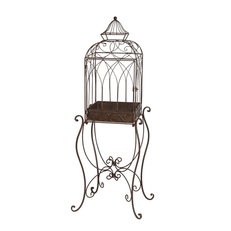 Iron Floor Bird Cage with Stand Birdcage Decorations Metal Indoor Outdoor Iron Stand Birdcage for Florals, Candles