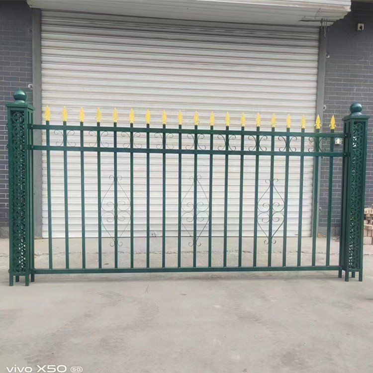 7-Foot Decorative White Steel Fencing Powder Coated Iron Gate for Security Low Maintenance Waterproof Driveway Gates
