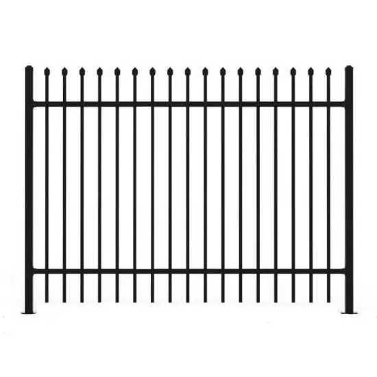 Custom Cheap Black Colour PVC Coated Strip Outdoor Zinc Steel Wrought Iron Palisade Fence