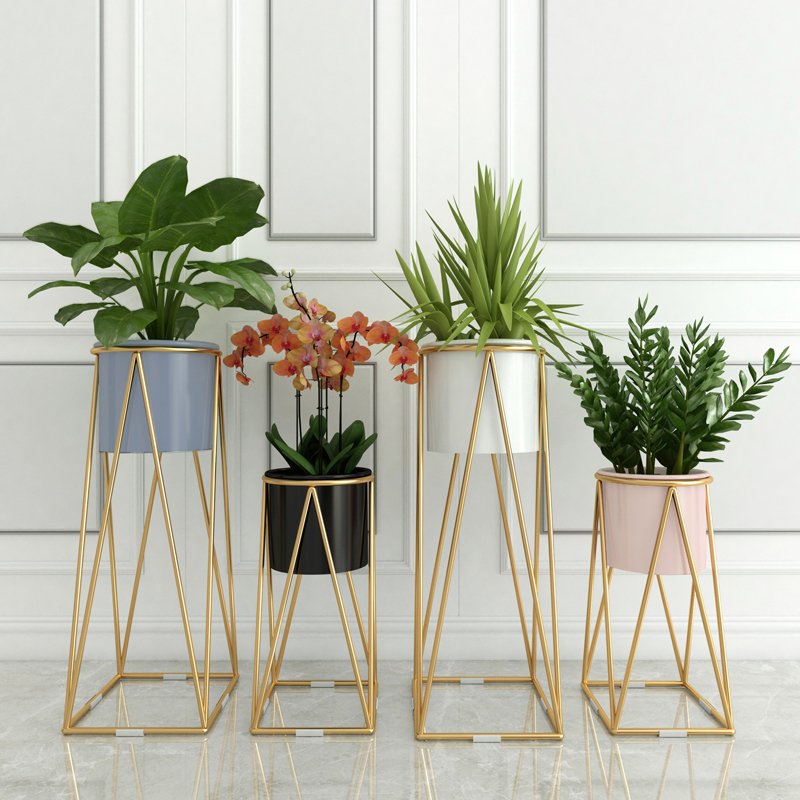 Plant Stand Home Decor Modern Mid Century Display Holder Rack Wrought Iron Plant Pot Metal Flower Stand Indoor