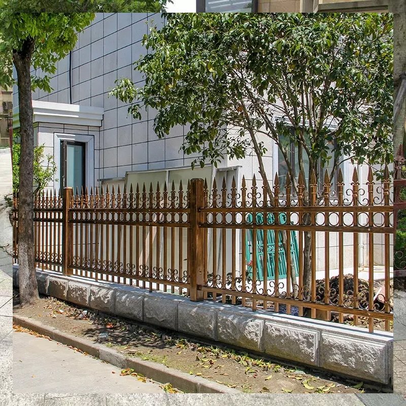 easily assembled galvanized steel fence hot sale cheap wrought iron garden fence