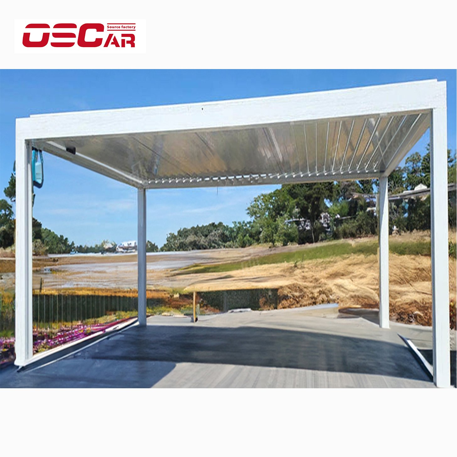Chinese manufacturer electric waterproof louver roof pavilion garden bioclimatic aluminum pergola