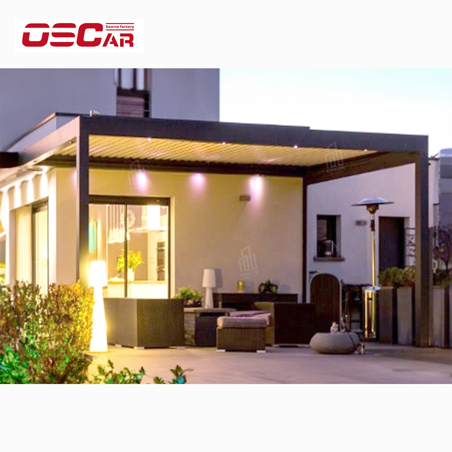 Chinese manufacturer electric waterproof louver roof pavilion garden bioclimatic aluminum pergola