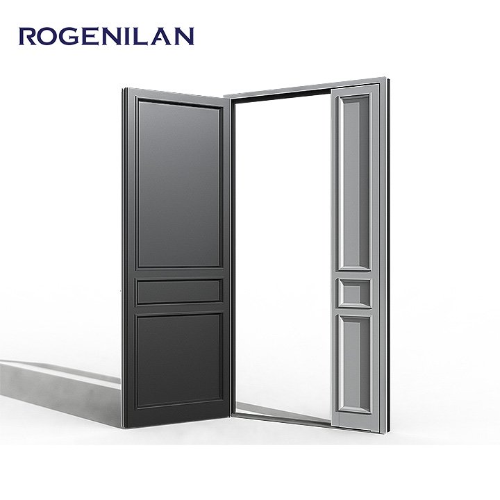 Security Main Pivot Doors Main Double Front Entry Exterior Slab Aluminum Alloy Modern European/ Black Waterproof Villa Door HOPO