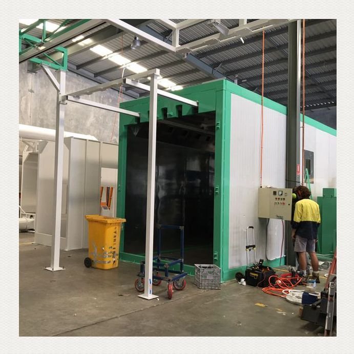 Large powder coating oven