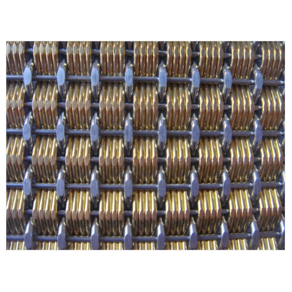 Burnished Brass Flat crimped Wire Grille Diamond Metal Wire Mesh as Architectural Metal Panels