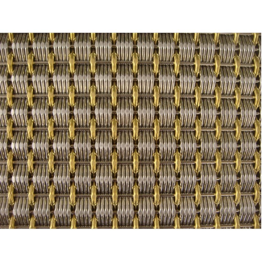 Burnished Brass Flat crimped Wire Grille Diamond Metal Wire Mesh as Architectural Metal Panels