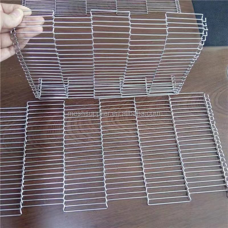 Ss304 316 Chocolate Chain Link Stainless Steel Wire Mesh Ladder Conveyor Belt For Bread Factory