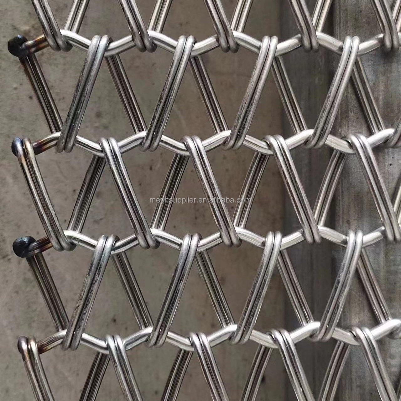 Ss304 316 Chocolate Chain Link Stainless Steel Wire Mesh Ladder Conveyor Belt For Bread Factory