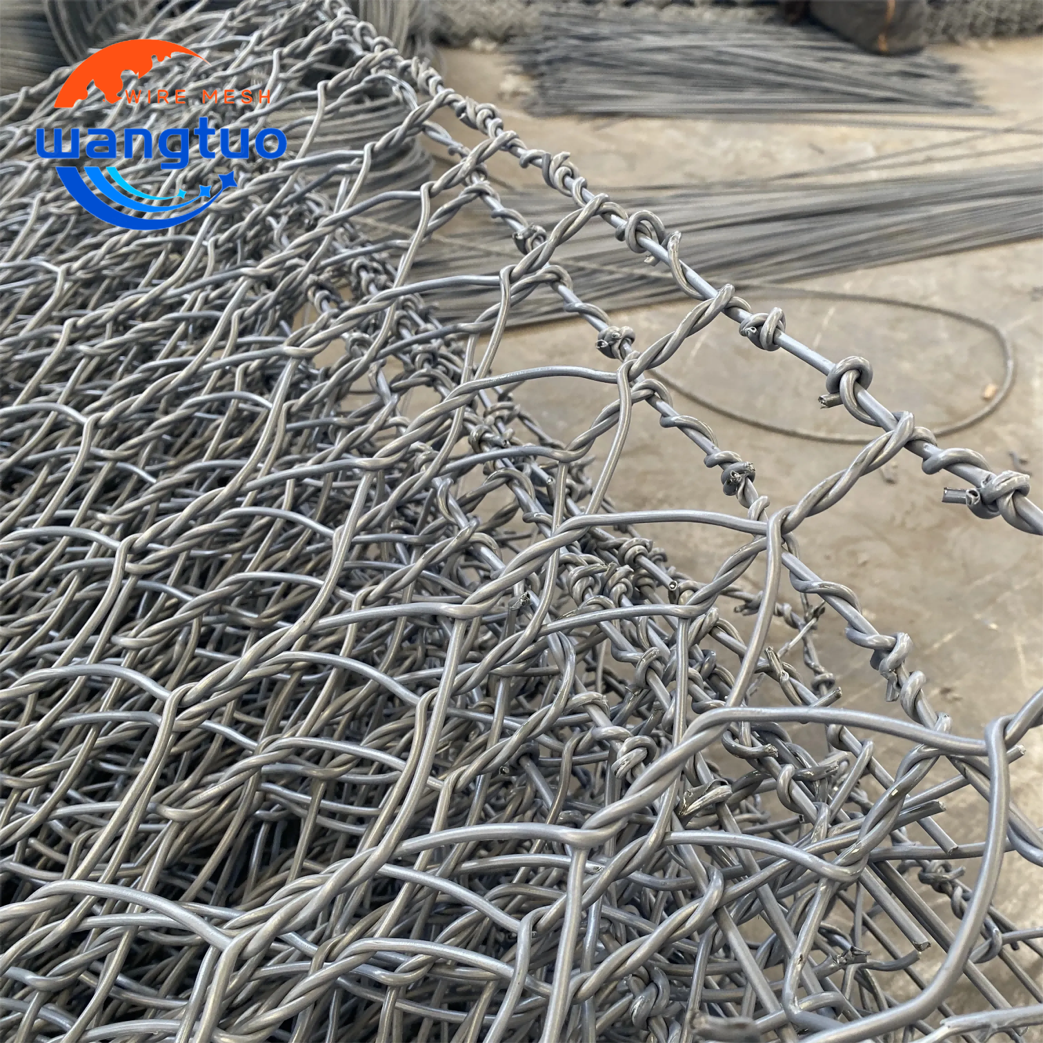 WangTuo Wholesale Strong Hexagonal Gabion Box Galvanized PVC Coated Steel Wire Mesh with Twill Weave Competitive Price