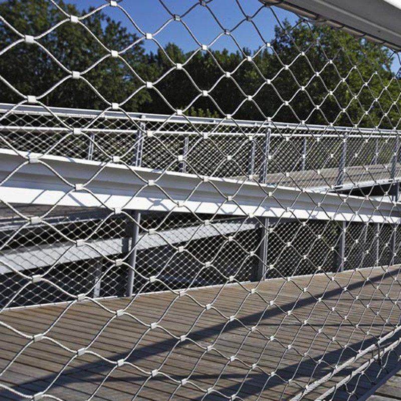 Customized 304/316 Stainless Steel Wire Knitted Mesh, Metal Decoration Wire Net, Wire Rope Mesh for Garden Zoo