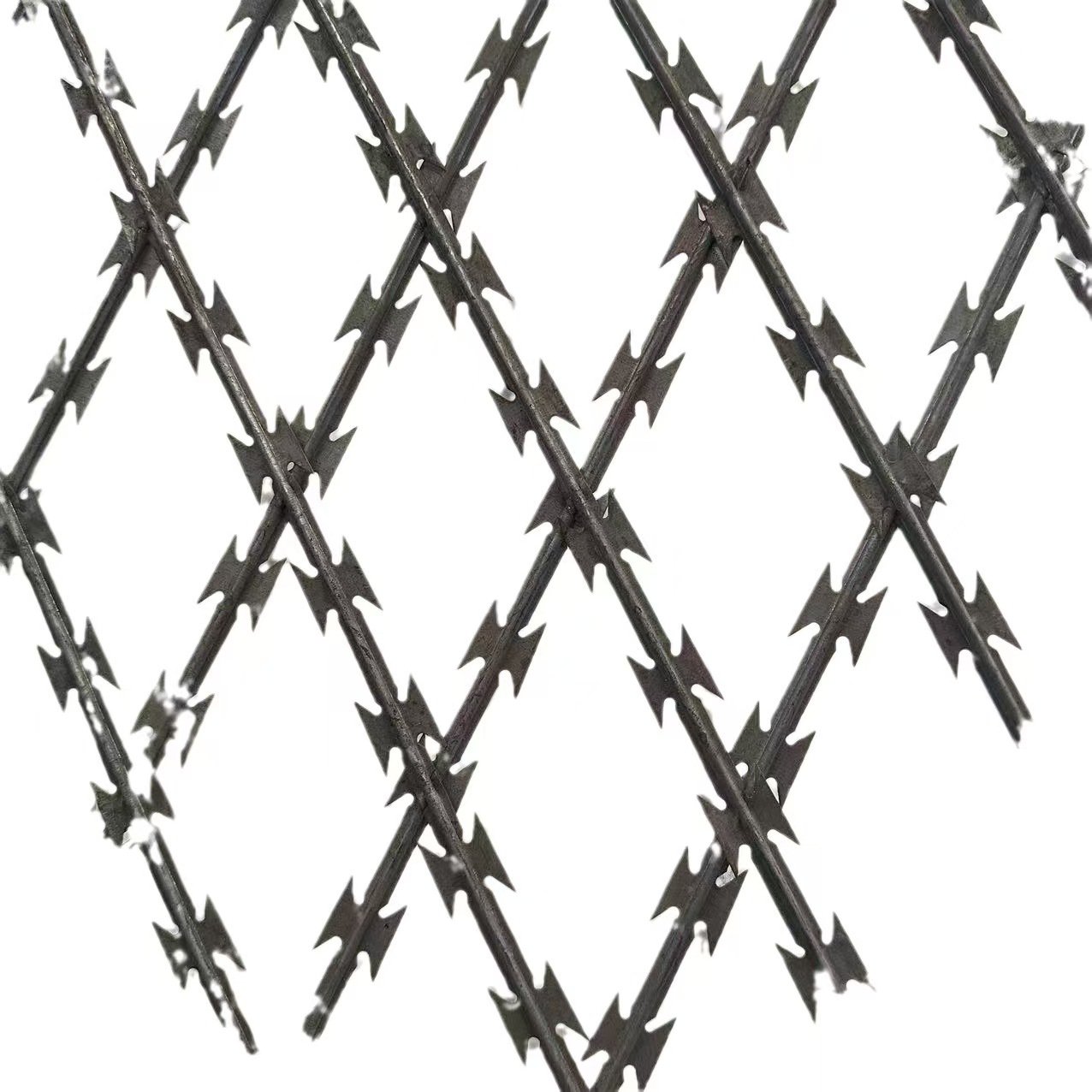 Galvanized and PVC Coated Anti-Climbing Fence Spikes Razor Wire made of Steel and Iron for Construction & Protection