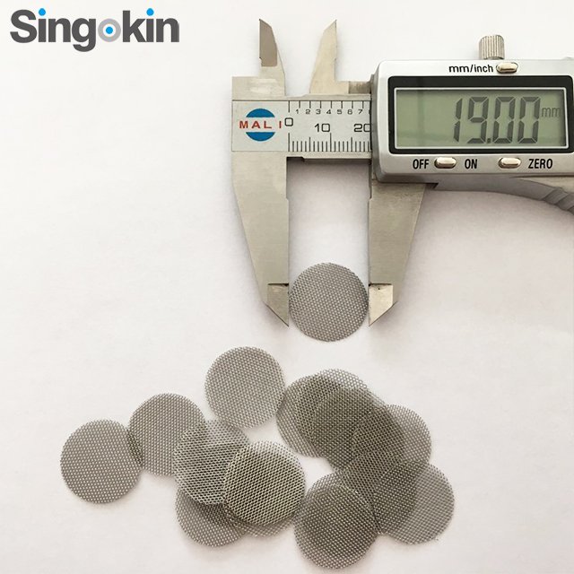 0.5" 0.625" 0.75" 1" round shape stainless steel silver tobacco smoking gun pipes screen filters wire mesh