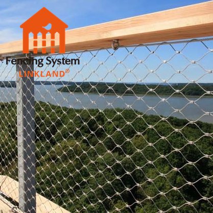 Customize aisi 304 316 Security Architectural Cable Rope Stainless steel wire rope mesh for Park fence stair handrail