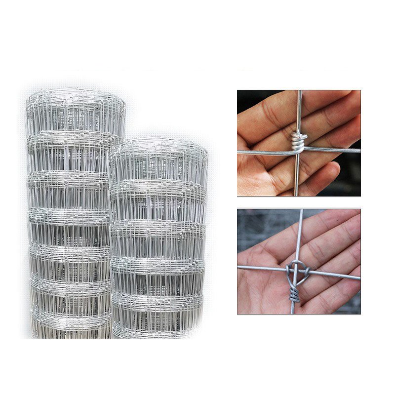 1.65M High Galvanized Fixed Knot Wire Mesh Farm Fence 8Ft Tall Farm Cattle Fence Curved Garden Wire Mesh Panel Farm Fencing