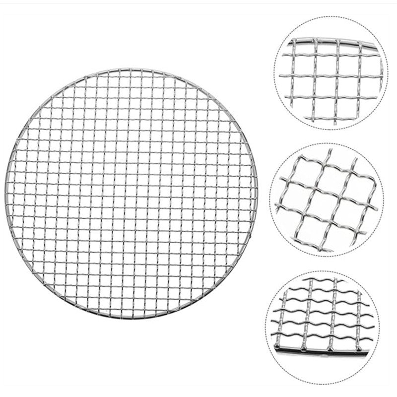 Round BBQ Grill Net 5.5" Dia Galvanized Iron Barbecue Mesh Mat for Baking Smoking Charcoal Grilling Roasting