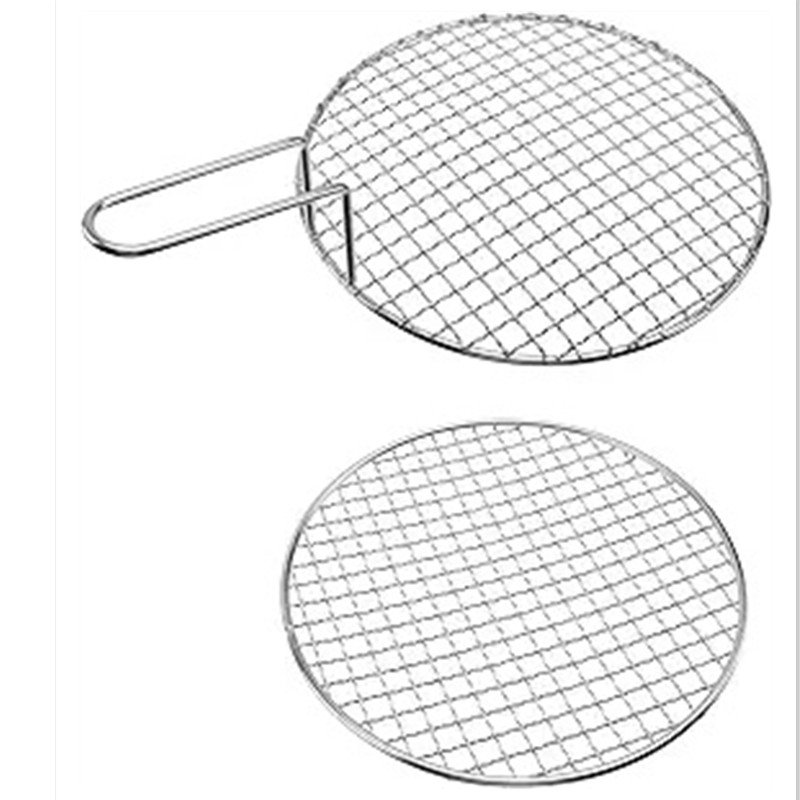 Round BBQ Grill Net 5.5" Dia Galvanized Iron Barbecue Mesh Mat for Baking Smoking Charcoal Grilling Roasting