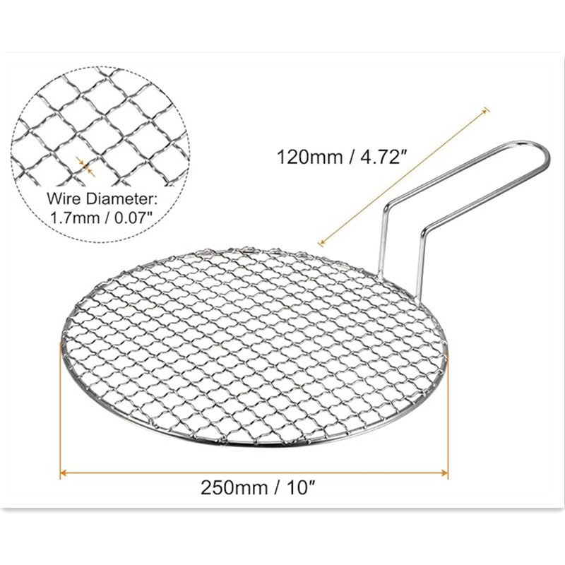 Round BBQ Grill Net 5.5" Dia Galvanized Iron Barbecue Mesh Mat for Baking Smoking Charcoal Grilling Roasting