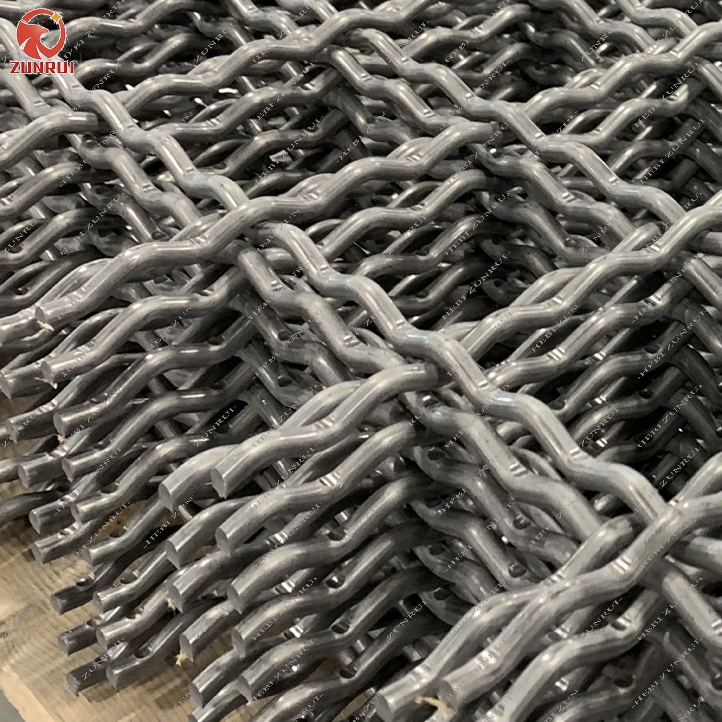 65MN Stainless steel Replacement crimped wire mesh sand gravel crusher hooked vibrating sieve screen mesh for Mining and Quarry
