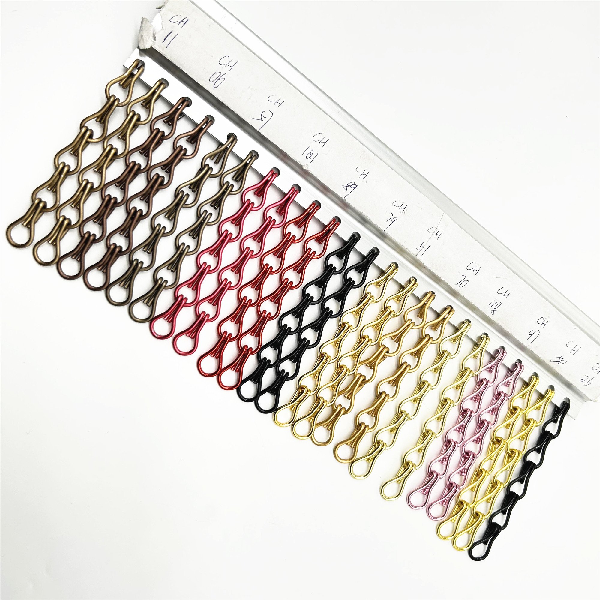 metal double hook chain door curtain and fly screen