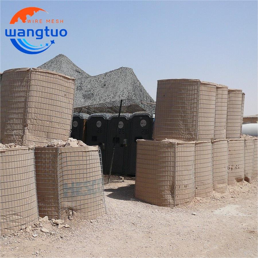 Security Base Blast Wall Collapsible Defense Fort Bunker Blast Cage with Sandbag Steel Wire Mesh Net Lock Buckle